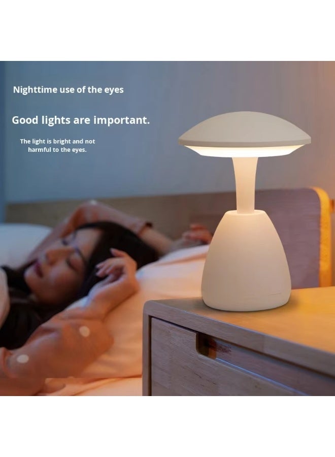 مصباح طاولة LED قابل لإعادة الشحن على شكل فطر مع 3 مستويات لضبط الإضاءة. - Image 3